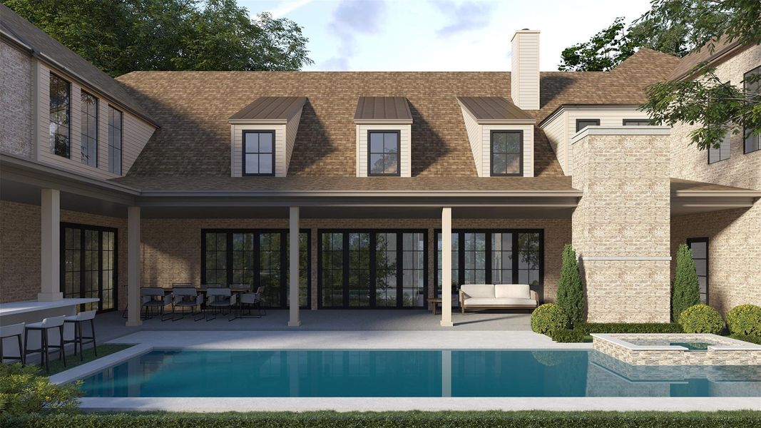 The oversized lot has room for a custom pool while being fully equipped with loggia, summer kitchen and dining area which totals to 1500 sf of covered outdoor living. The oversized lot has room for a custom pool while being fully equipped with loggia, summer kitchen and dining area which totals to 1500 sf of covered outdoor living.