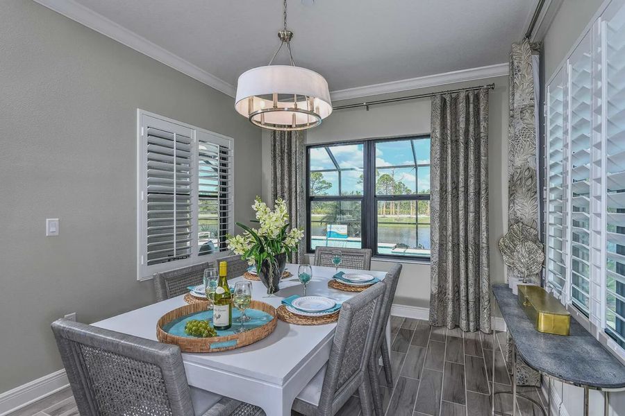 Furnished interior view inside a new home in Boca Royale Golf and Country Club at Wellen Park, Englewood (Image 9). Furnished interior view inside a new home in Boca Royale Golf and Country Club at Wellen Park, Englewood (Image 9).