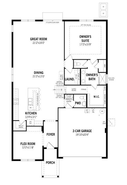 2D floor plan layout for the Olympic by Mattamy Homes in Crosswind Ranch, Parrish, FL (Image 3).