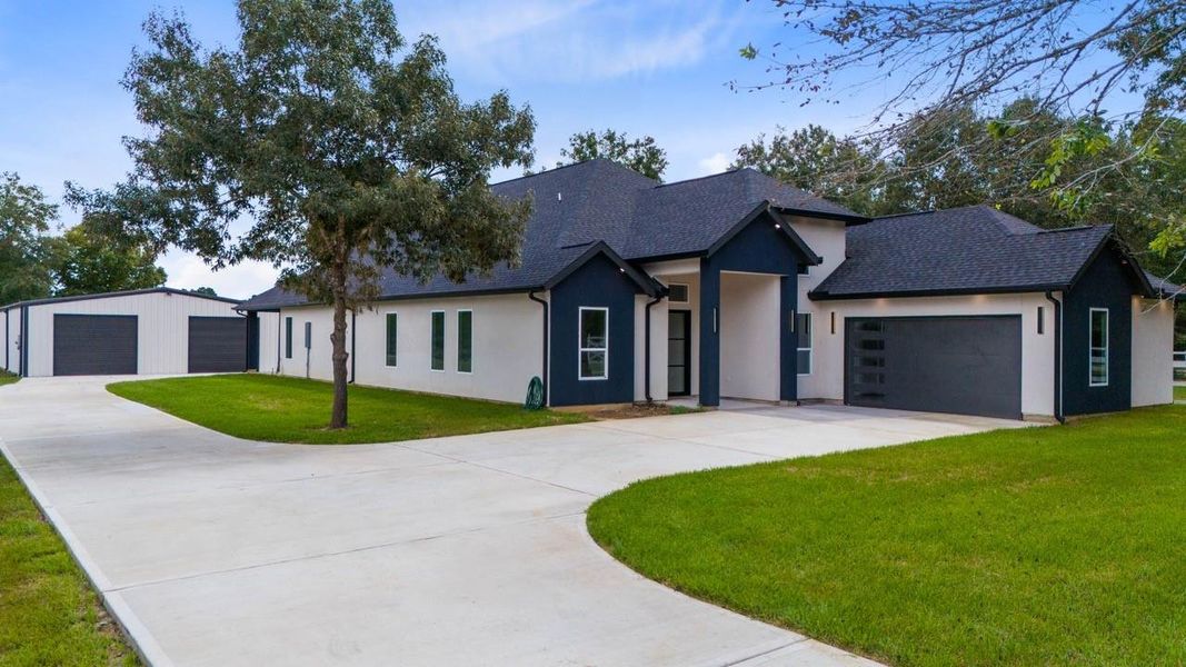 Front exterior of a new home in , Cleveland, TX, highlighting curb appeal (Image 24). Front exterior of a new home in , Cleveland, TX, highlighting curb appeal (Image 24).