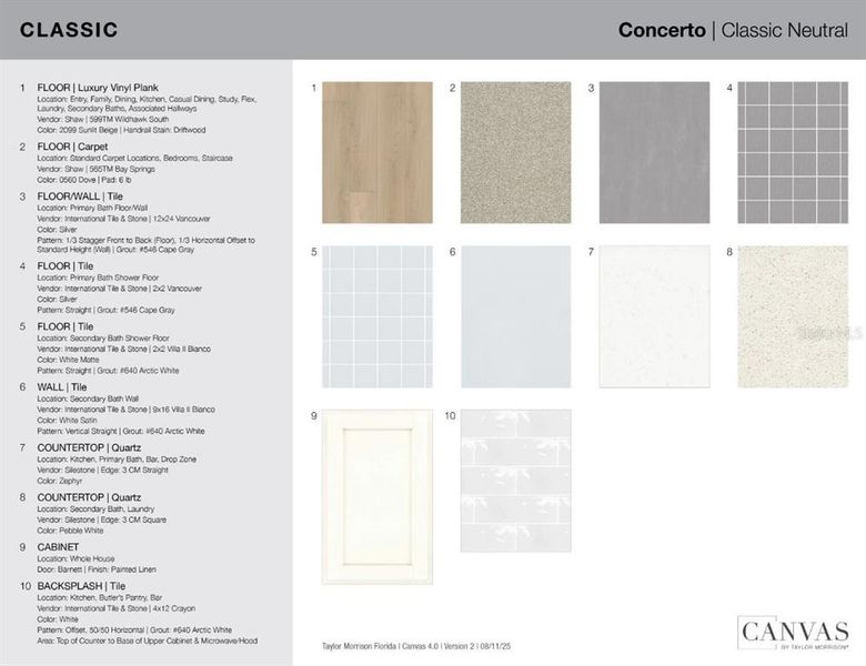 Sample of building materials used in homes in Esplanade at McKinnon Groves, Winter Garden (Image 20).