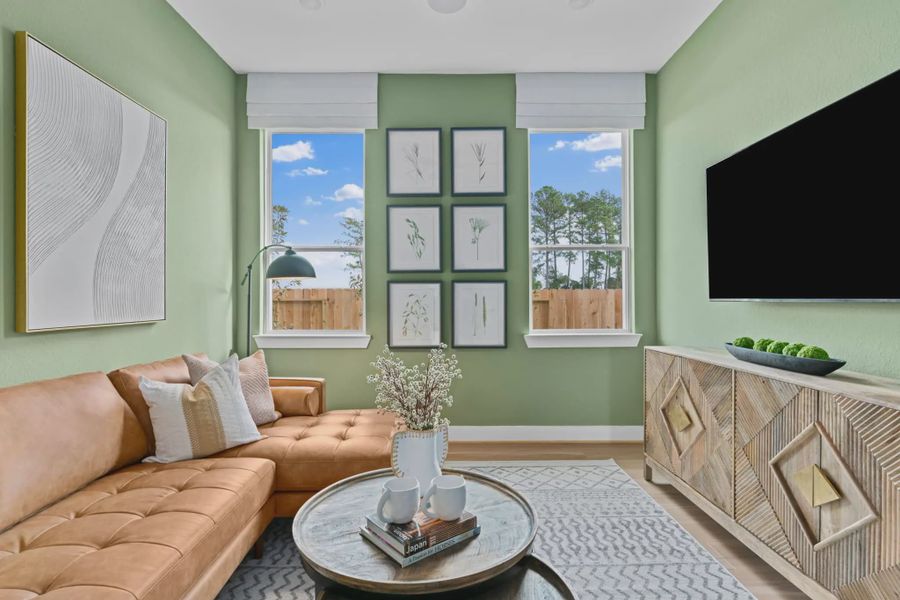 Representative furnished interior of a home built from the Lauren by Chesmar Homes in Wood Leaf Reserve, Tomball (Image 5).