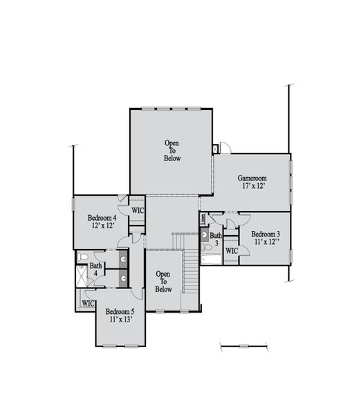 2D floor plan layout of this home in Cambridge Crossing, Celina, TX (Image 5).