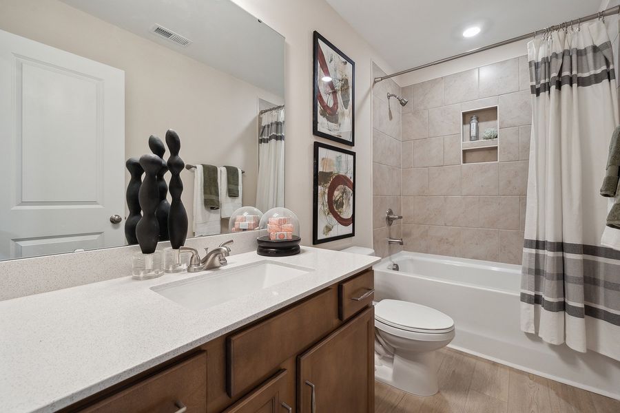 Representative furnished interior of a home built from the Clover - Genesis Value Collection by Mungo Homes in Lakeview Village, Charlotte (Image 10).
