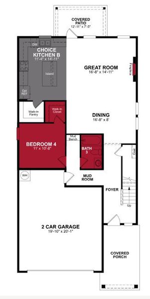 2D floor plan layout of this home in Churchill, Anna, TX (Image 3).