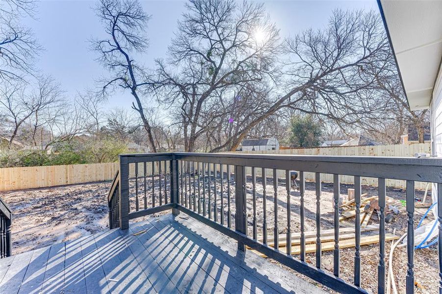 View of wooden deck