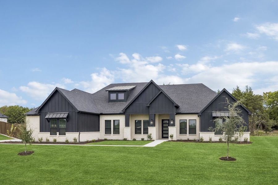 Representative exterior photo of a completed home built from the The Cedarcrest by Lillian Custom Homes in The Arbors Midlothian, Midlothian, TX (Image 25).