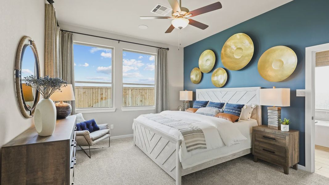 Representative furnished interior of a home built from the Oxford by Chesmar Homes in Bridgeland 45's, Cypress (Image 24).