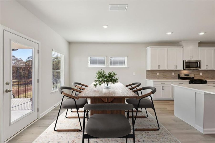 Furnished interior view inside a new home in Parkside at Grayson, Grayson (Image 9).