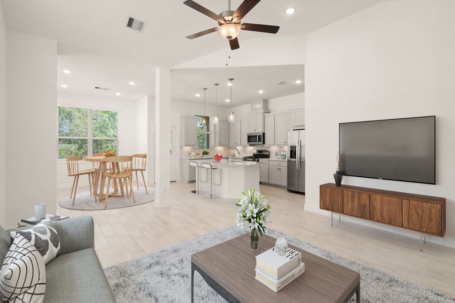 Furnished interior view inside a new home in Meridiana, Manvel (Image 6).