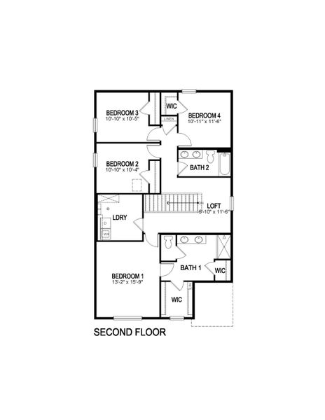 2D floor plan layout for the Elder by D.R. Horton in Tailholt, Severance, CO (Image 6).