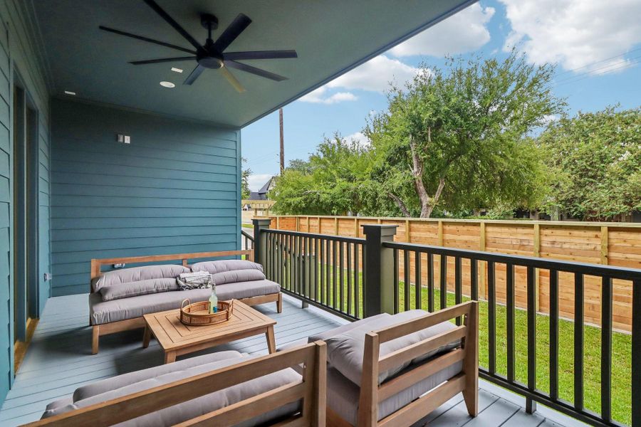 Exterior details and patio area of a home in , Houston (Image 3).