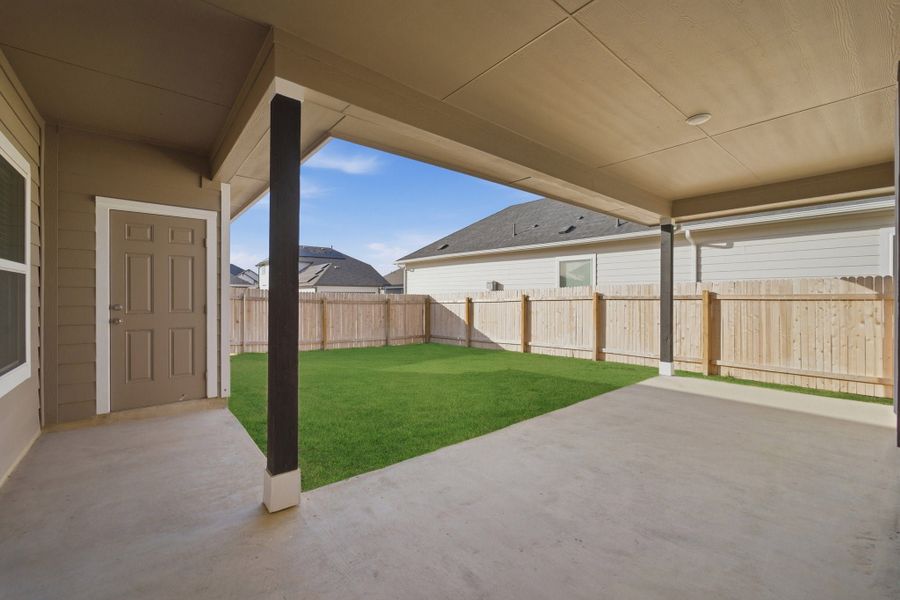 Exterior details and patio area of a home in Brooklands, Hutto (Image 28). Exterior details and patio area of a home in Brooklands, Hutto (Image 28).