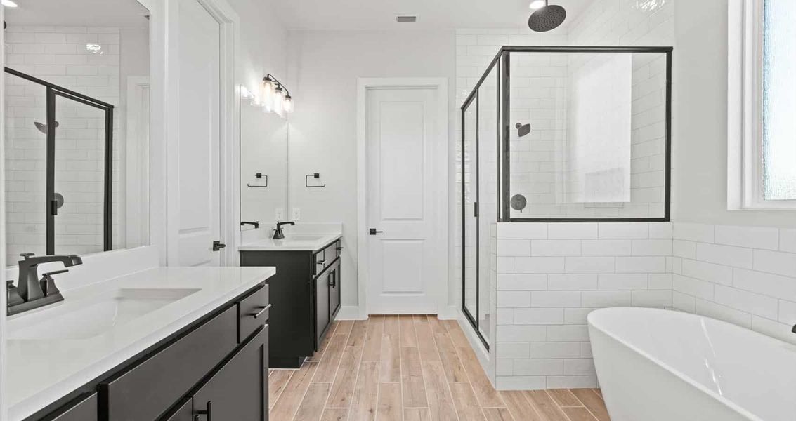 Furnished interior view inside a new home in Village at Three Oaks, Seguin (Image 7). Furnished interior view inside a new home in Village at Three Oaks, Seguin (Image 7).