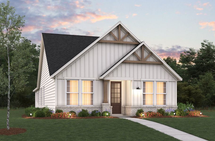 Representative exterior photo of a completed home built from the Meridian by Beazer Homes in Treeline, Justin, TX (Image 9).