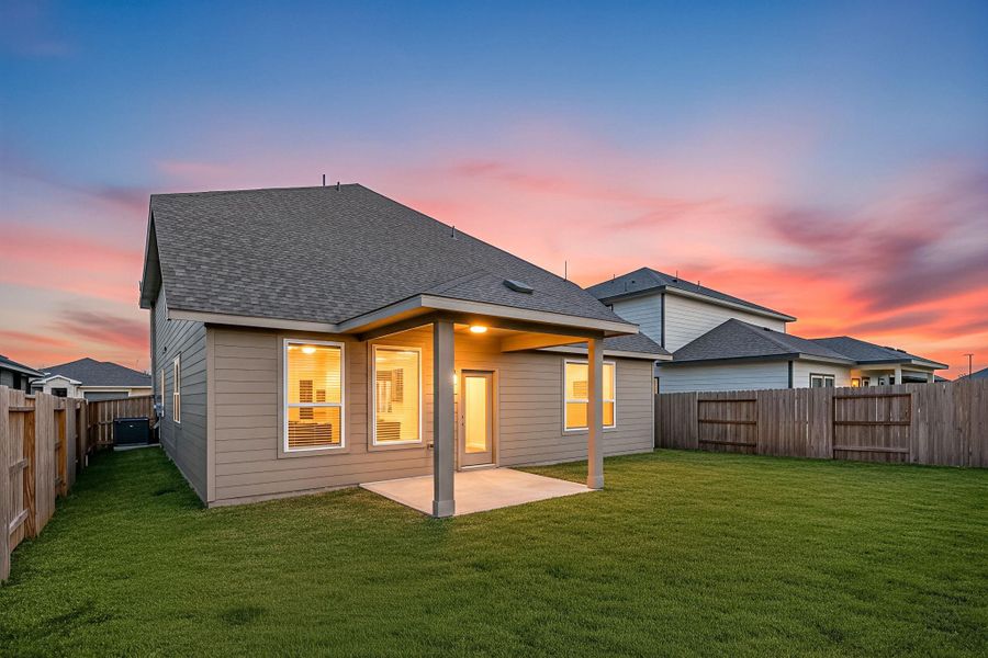 Exterior details and patio area of a home in Sundance Cove - Premier Series, Crosby (Image 26).