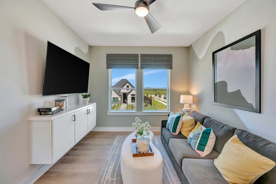 Representative furnished interior of a home built from the The Anders by David Weekley Homes in Bridgeland Central: Emerald Heights - Cottages Row Collection, Cypress (Image 6).
