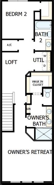 2D floor plan layout of this home in Baldwin Crossing 16', Orlando, FL (Image 4).