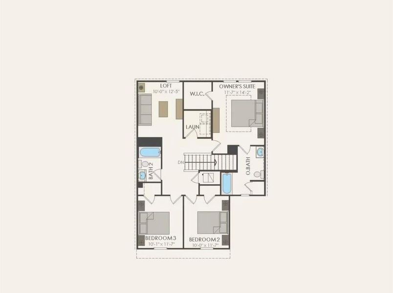 2D floor plan layout of this home in The Pines At Seven Coves, Conroe, TX (Image 3).