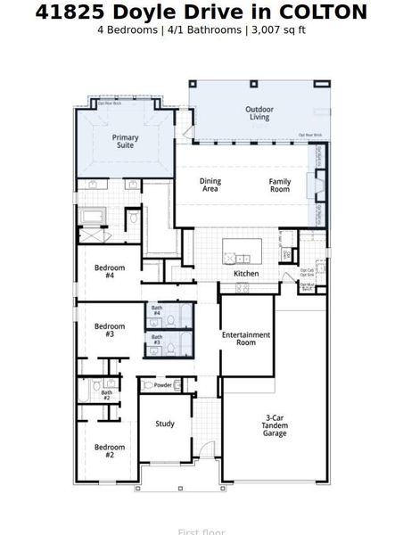 2D floor plan layout of this home in COLTON: 60ft. lots, Magnolia, TX (Image 3). 2D floor plan layout of this home in COLTON: 60ft. lots, Magnolia, TX (Image 3).