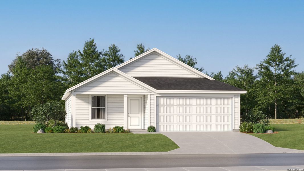 Front exterior of a new home in Tobey Ridge, Jourdanton, TX, highlighting curb appeal (Image 19).