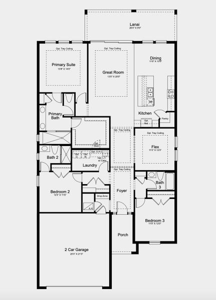 2D floor plan layout for the Marino by Taylor Morrison in Esplanade at Coasterra, Palmetto, FL (Image 5). 2D floor plan layout for the Marino by Taylor Morrison in Esplanade at Coasterra, Palmetto, FL (Image 5).