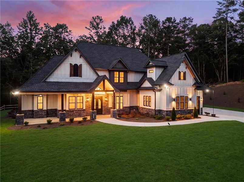 Front exterior of a new home in , Dawsonville, GA, highlighting curb appeal (Image 30). Front exterior of a new home in , Dawsonville, GA, highlighting curb appeal (Image 30).