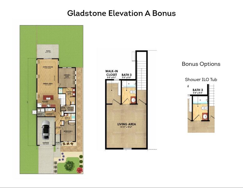 2D floor plan layout for the Gladstone by Epcon Communities in Chipeta Hollows, Grand Junction, CO (Image 4).