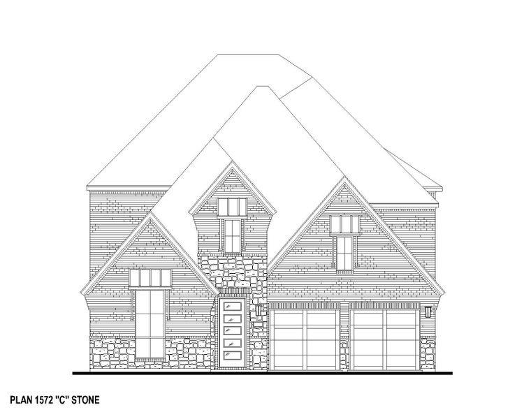 Plan 1572 Elevation C w/ Stone