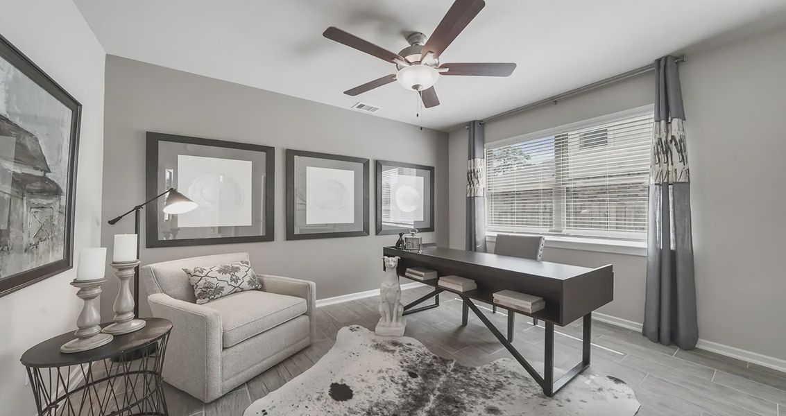 Representative furnished interior of a home built from the Durham by Chesmar Homes in Wood Leaf Reserve, Tomball (Image 6).