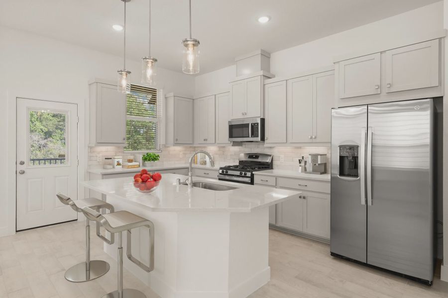 Representative furnished interior of a home built from the Margaux by Chesmar Homes in Meridiana Chateau, Manvel (Image 7).