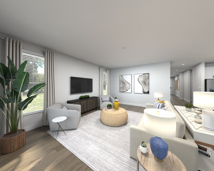 Spend family nights in the spacious great room.