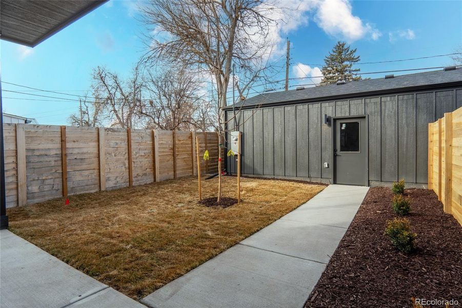 Exterior details and patio area of a home in , Englewood (Image 3). Exterior details and patio area of a home in , Englewood (Image 3).