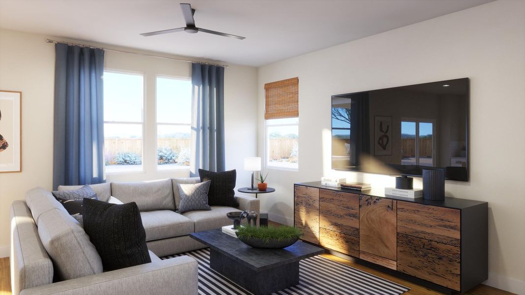 Furnished interior view inside a new home in Ryegrass Collection – Freedom at Anthem, Kyle (Image 3).