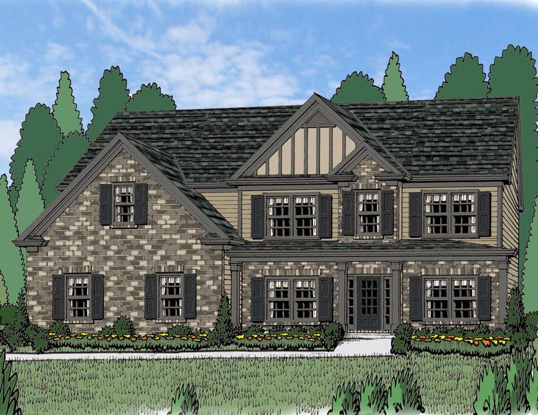 Representative exterior photo of a completed home built from the (GA) Wilmington A 2 Side Entry by Reliant Homes in Ella Springs, Covington, GA (Image 1). Representative exterior photo of a completed home built from the (GA) Wilmington A 2 Side Entry by Reliant Homes in Ella Springs, Covington, GA (Image 1).