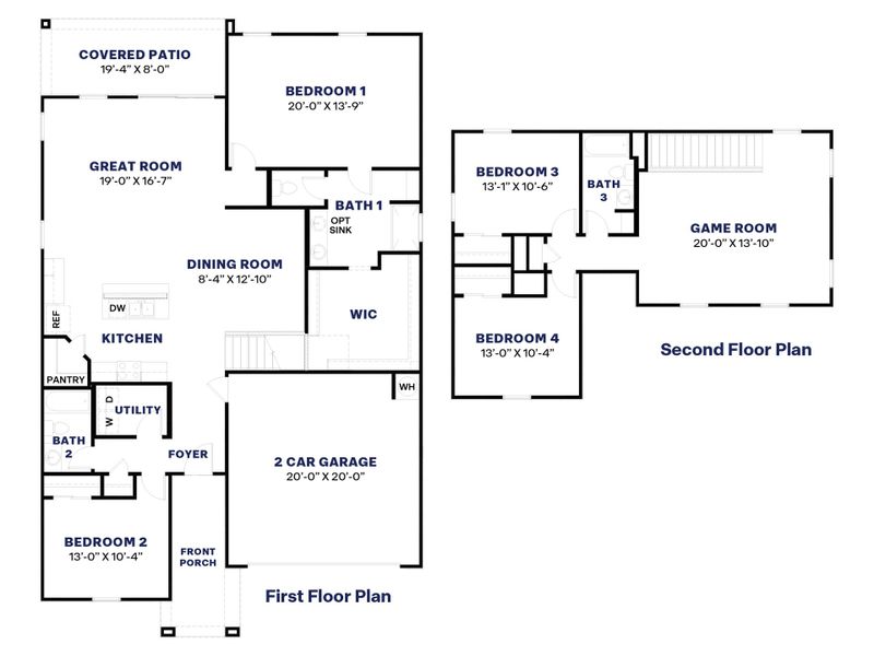 2D floor plan layout of this home in Remington, Buckeye, AZ (Image 4). 2D floor plan layout of this home in Remington, Buckeye, AZ (Image 4).