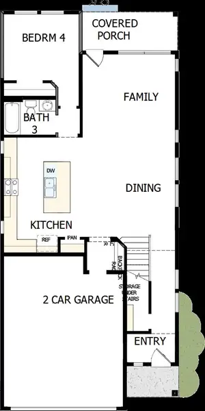 2D floor plan layout of this home in Double Creek Crossing – Craftsman Series, Round Rock, TX (Image 3).