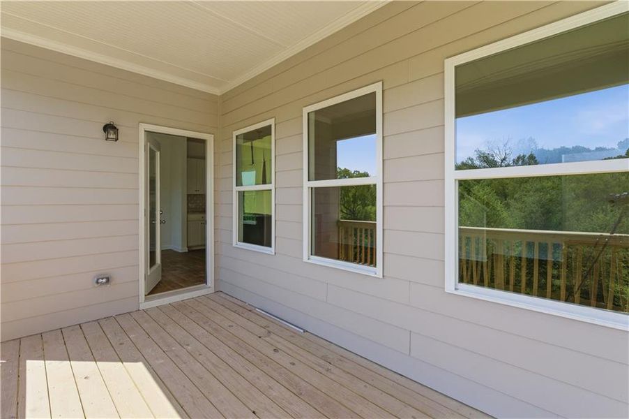 Exterior details and patio area of a home in The View at Groover’s Lake, Lithia Springs (Image 14).