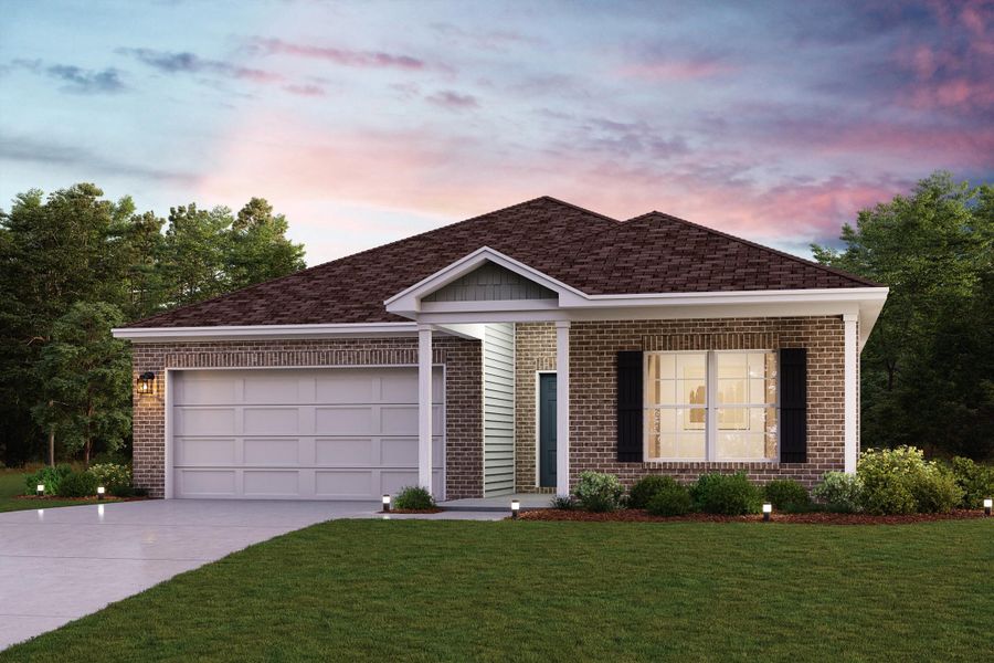 A house with a garage.