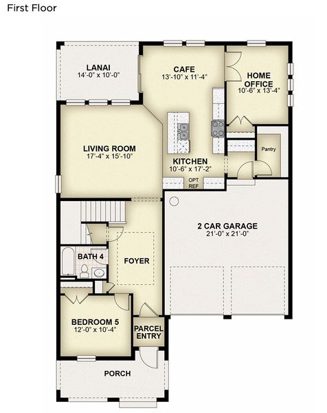 2D floor plan layout of this home in Northlake at Ovation, Winter Garden, FL (Image 3).