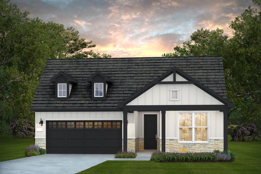 Representative exterior photo of a completed home built from the Prestige by Del Webb in Sun City Texas, Georgetown, TX (Image 27).