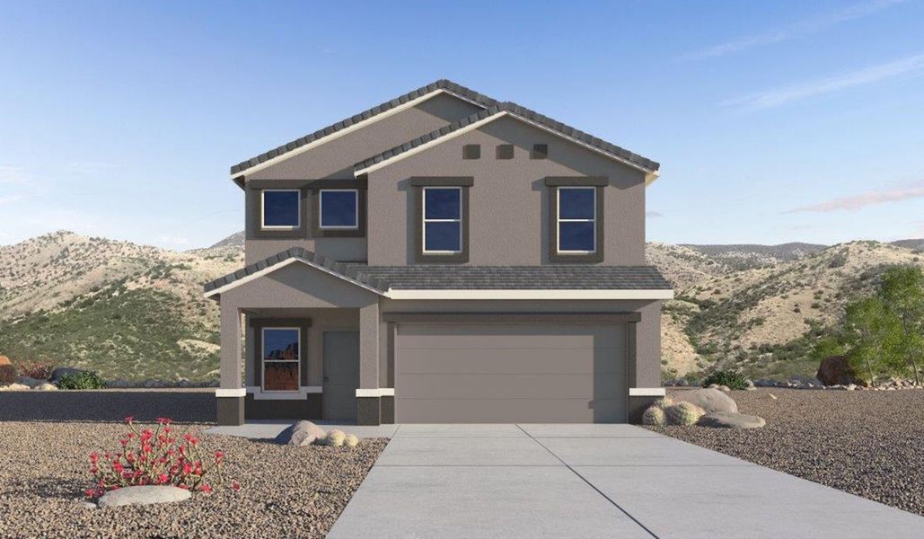 Representative exterior photo of a completed home built from the Plan by D.R. Horton in Hanson Ridge, Vail, AZ (Image 16). Representative exterior photo of a completed home built from the Plan by D.R. Horton in Hanson Ridge, Vail, AZ (Image 16).