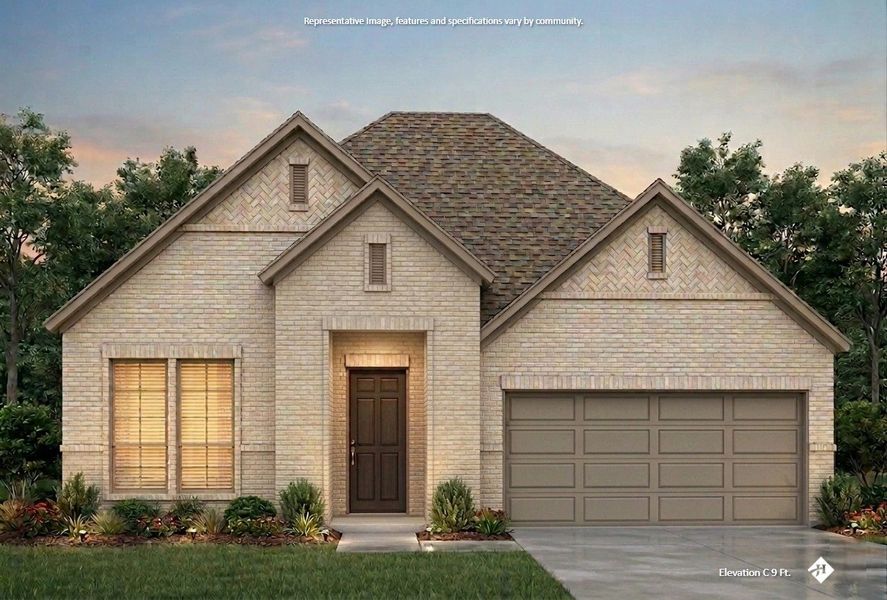 Front exterior of a new home in Vista Point, Grandview, TX, highlighting curb appeal (Image 9). Front exterior of a new home in Vista Point, Grandview, TX, highlighting curb appeal (Image 9).