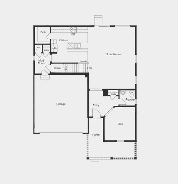 2D floor plan layout for the 2390 Modeled by KB Home in Bennett Crossing Reserve, Bennett, CO (Image 10).