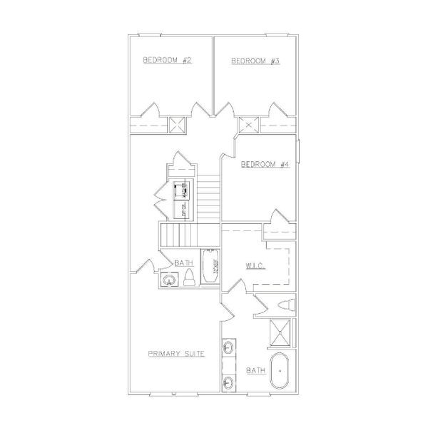 2D floor plan layout for the Morgan - Townhomes by Dream Finders Homes in Carolina, Palmetto, GA (Image 3).