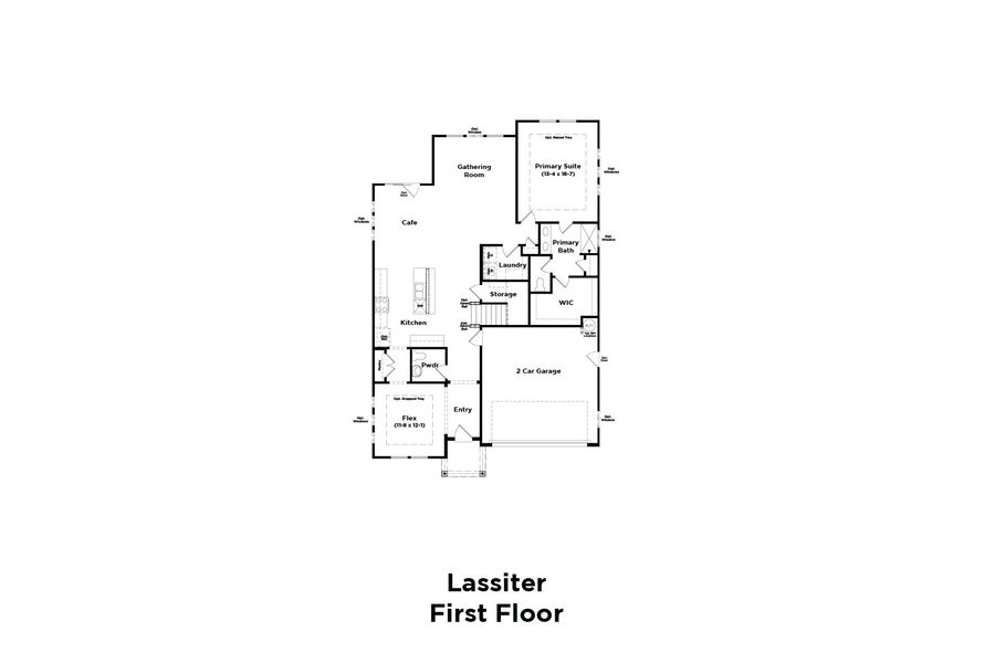 2D floor plan layout for the Lassiter by DRB Homes in Bellerose, Gibsonville, NC (Image 3). 2D floor plan layout for the Lassiter by DRB Homes in Bellerose, Gibsonville, NC (Image 3).