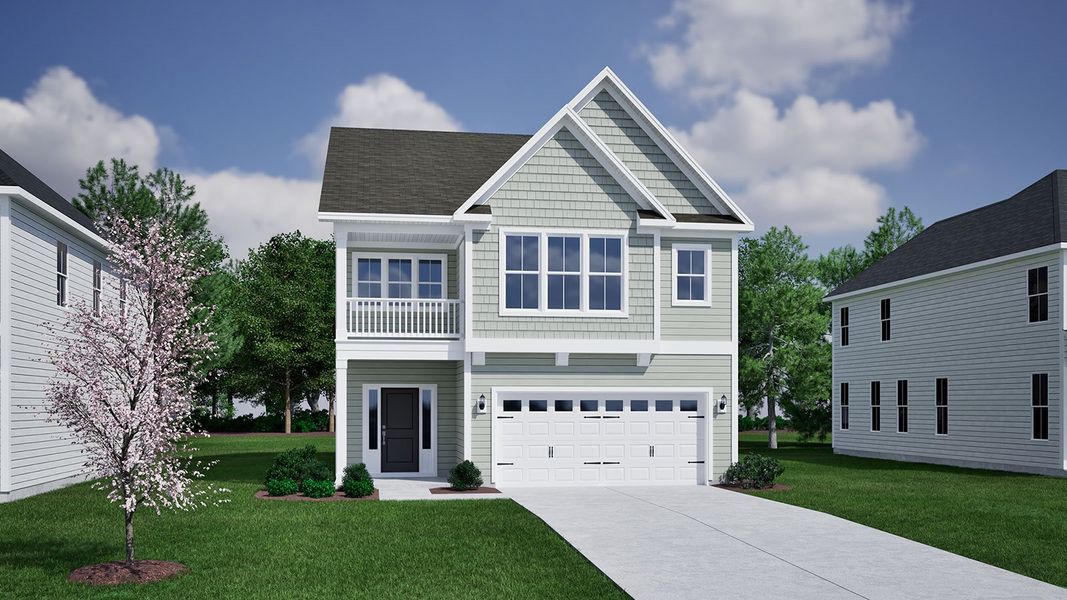 Representative exterior photo of a completed home built from the Cameron - Vanguard Collection by Mungo Homes in Porter Ridge, Elgin, SC (Image 11).