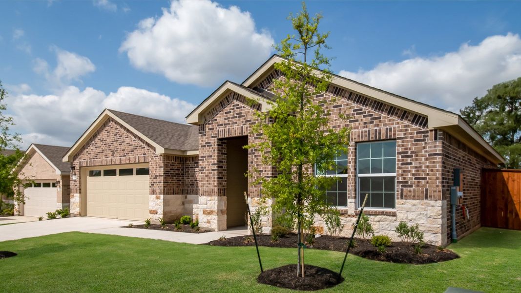 Representative exterior photo of a completed home built from the The Alvin by D.R. Horton in Riverview, Georgetown, TX (Image 2).