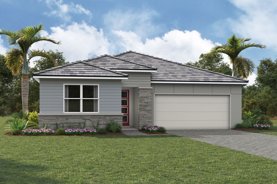 Representative exterior photo of a completed home built from the Sapphire by Mattamy Homes in Wellen Park, Venice, FL (Image 14).