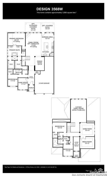2D floor plan layout of this home in Haby Hill 60', San Antonio, TX (Image 2).